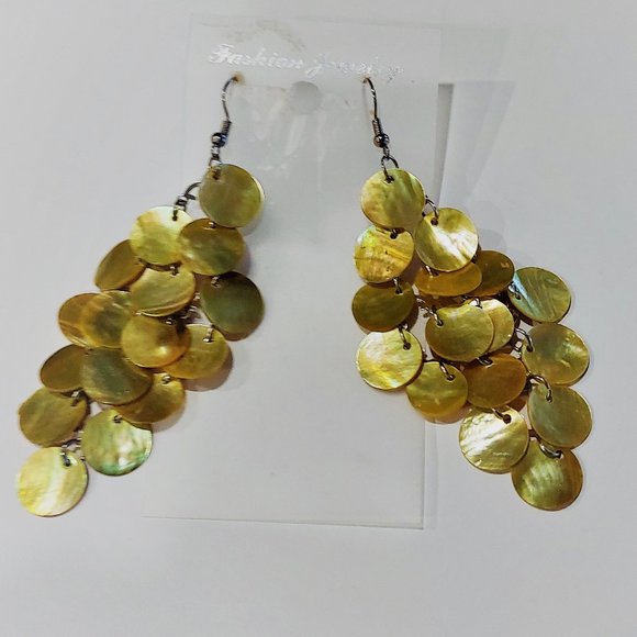 Iridescent Mother-of-Pearl Fashion Earrings - NWT